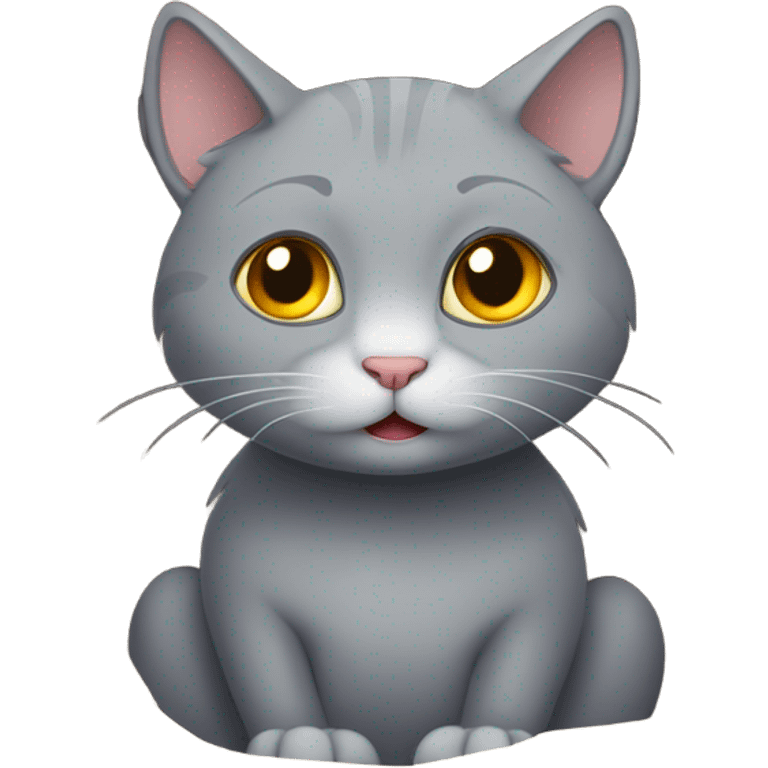 Grey cat in cave emoji