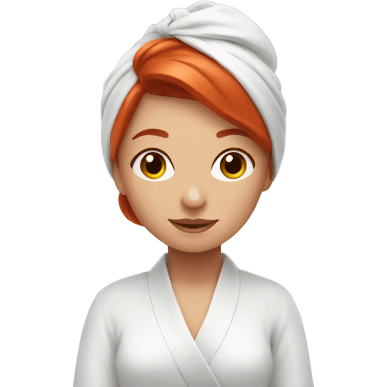 Red hair girl in spa relaxing  emoji