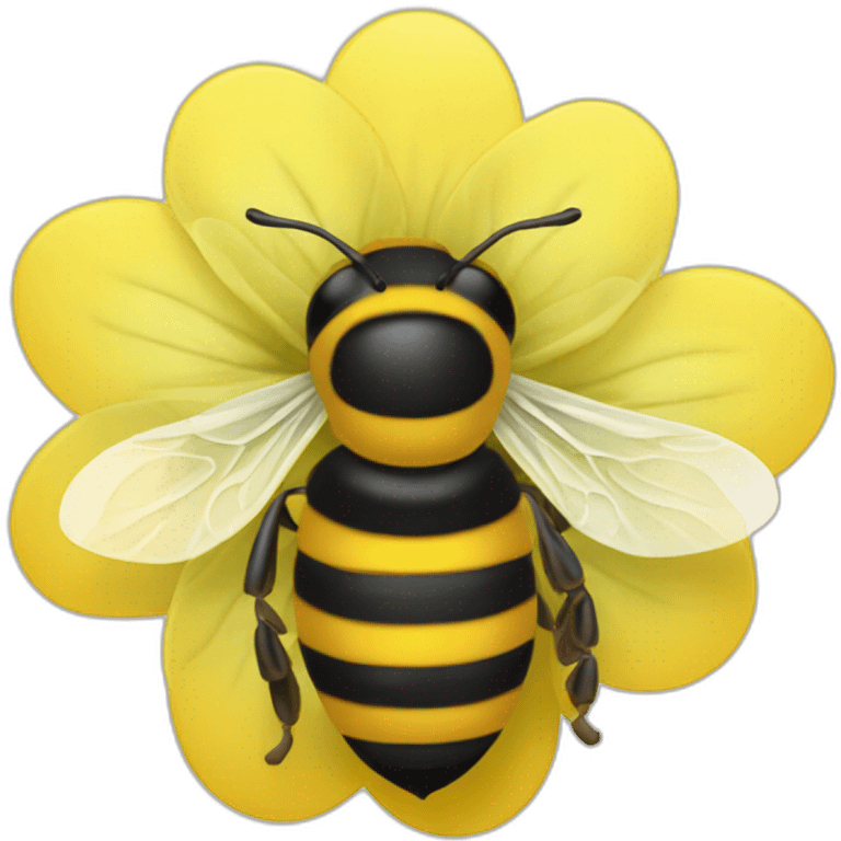 abeille qui butine une fleur emoji