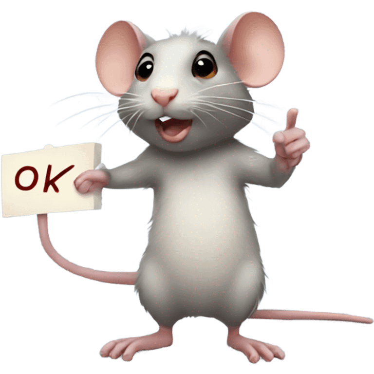 Rat with a sign saying okay  emoji