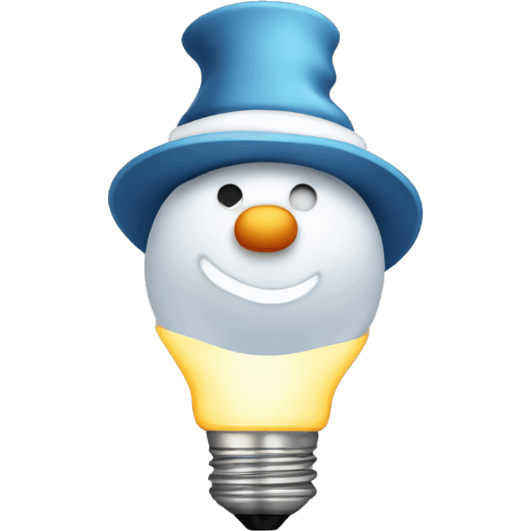 snowman light bulb and hat emoji