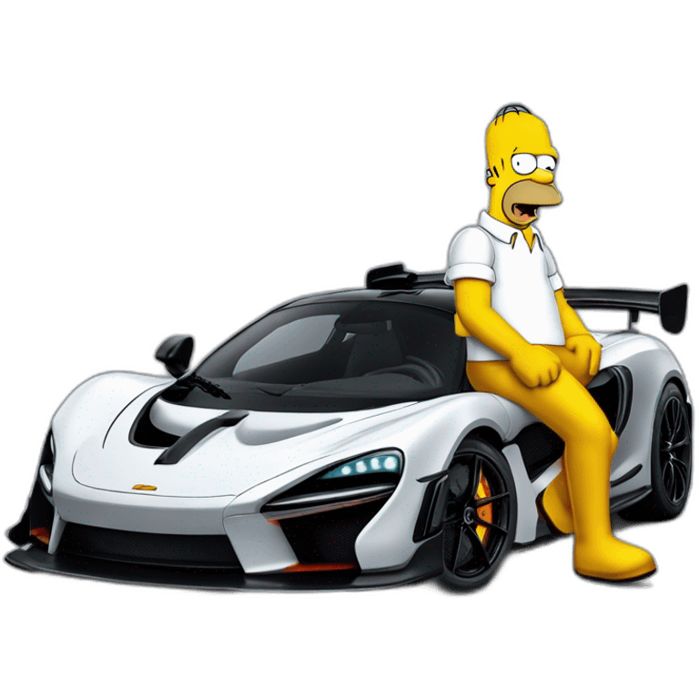 Homer Simpson dans une McLaren senna emoji