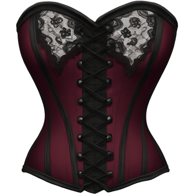 dark burgundy and black lace corset emoji