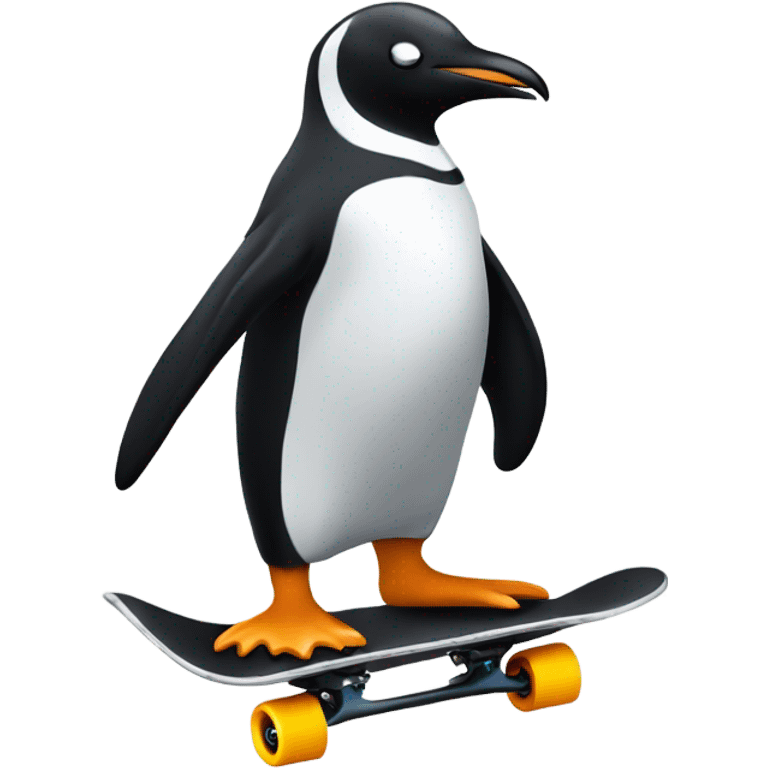 Penguin skate boarding emoji