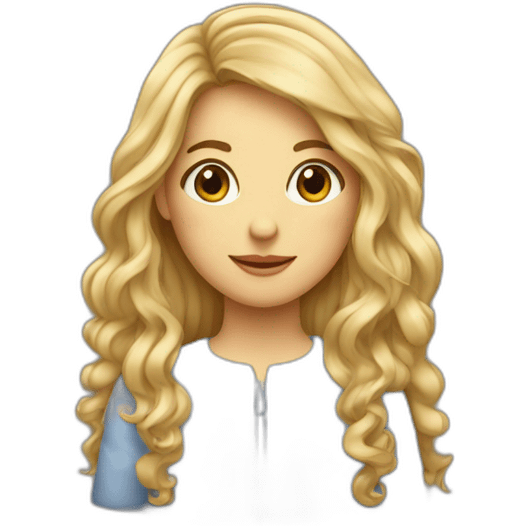 Fille anglaise avec de long cheveux cha emoji