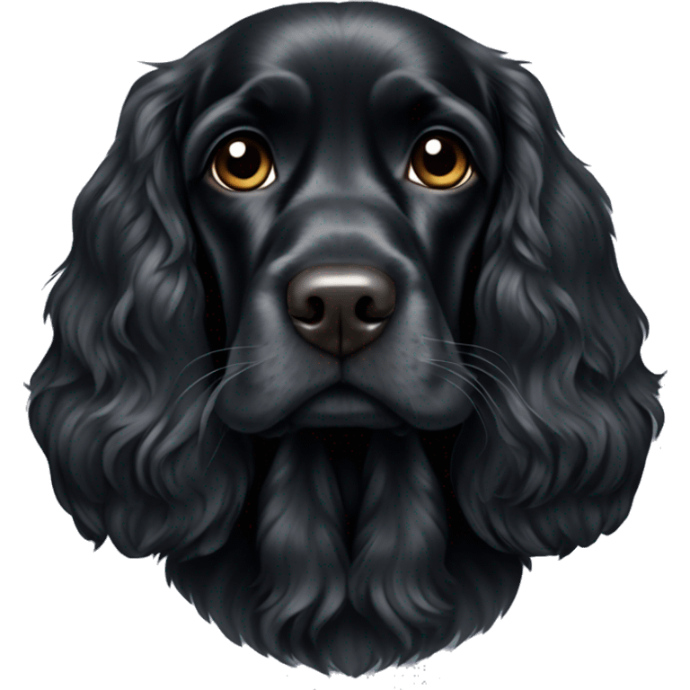 black english cocker spaniel sitting calmly emoji