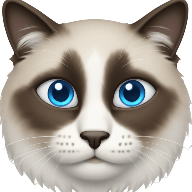 snowshoe cat with blue eyes emoji