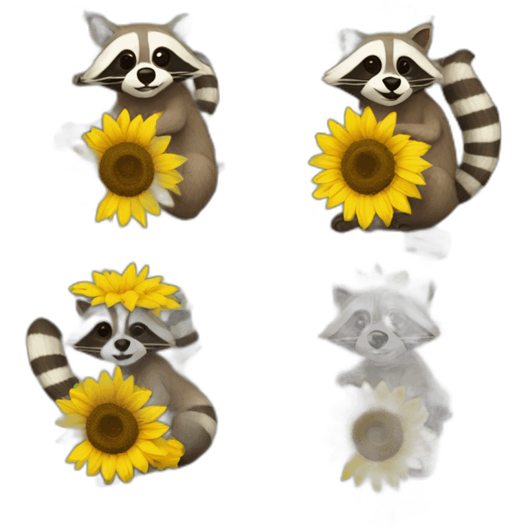 sunflower raccoon emoji