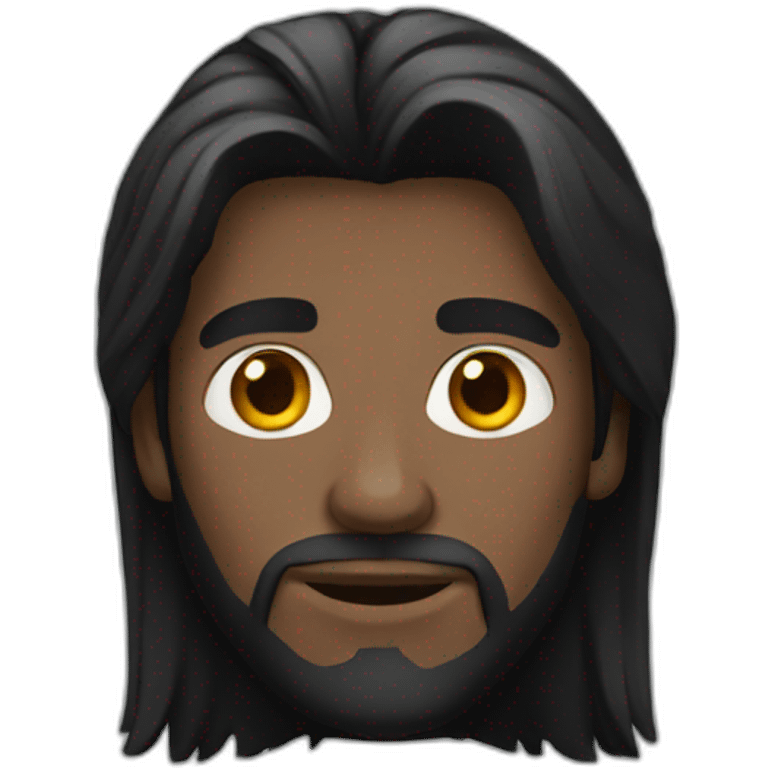 Straight black long haired man emoji