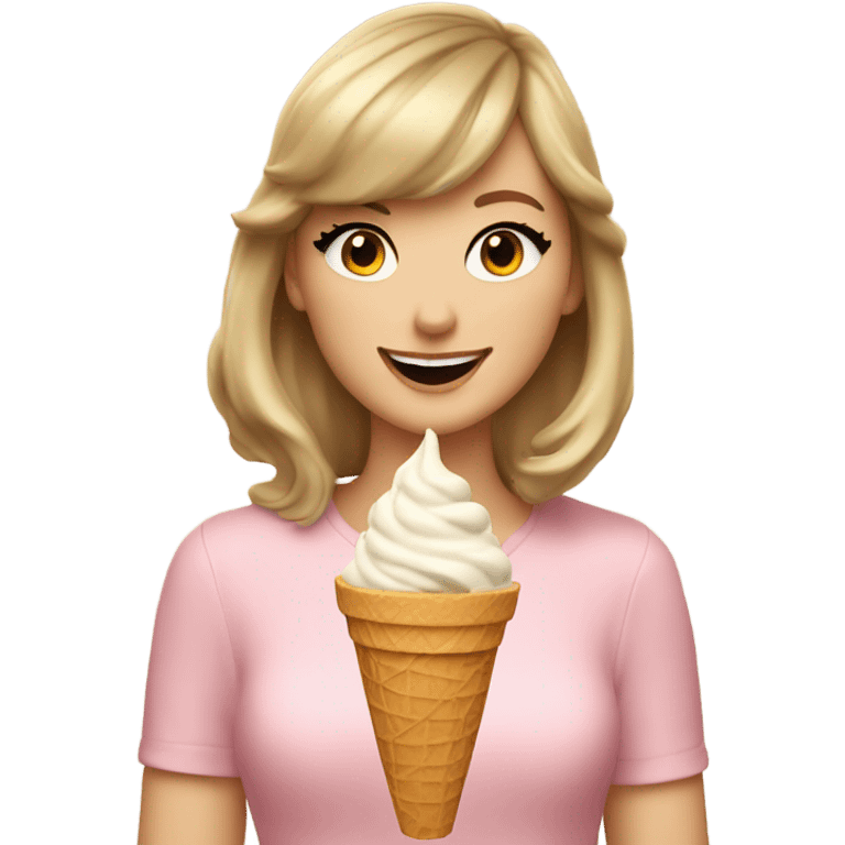 Taylor Swift eating ice cream emoji