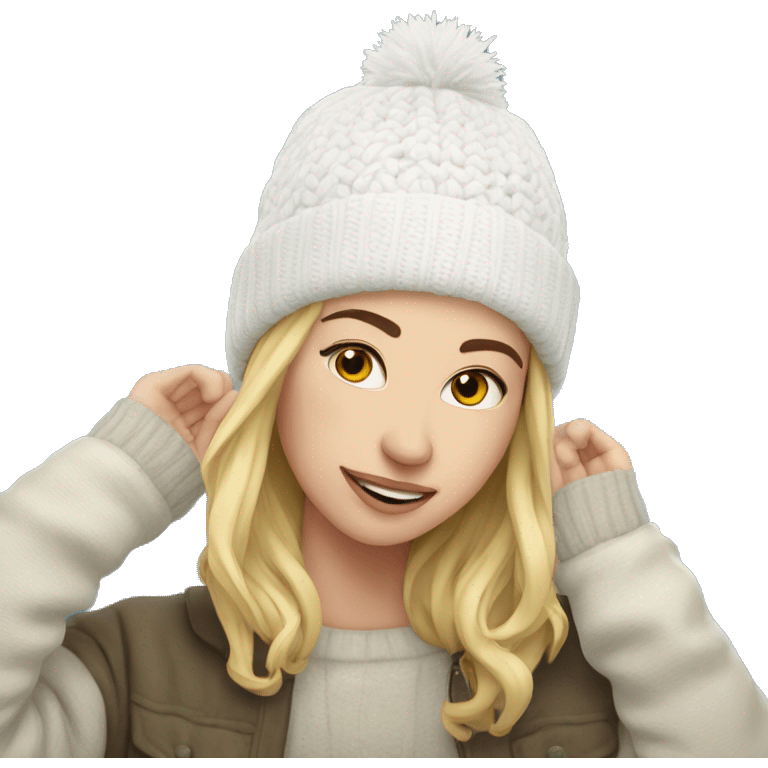 white winter beanie no person emoji