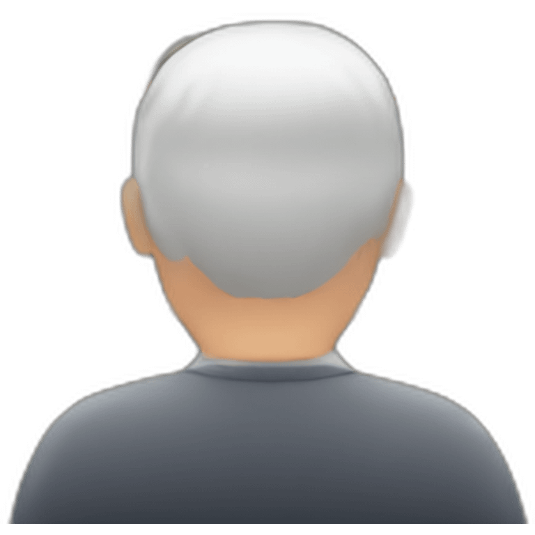 grey hair public speaker with audience emoji