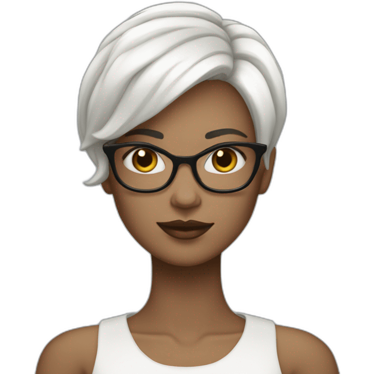 it-girl-white-short-hair-white-skin-with-macbook emoji