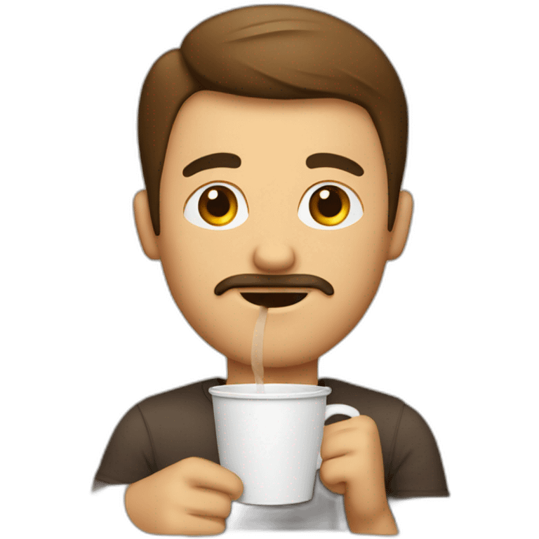 man who drink a paper cup of coffee emoji