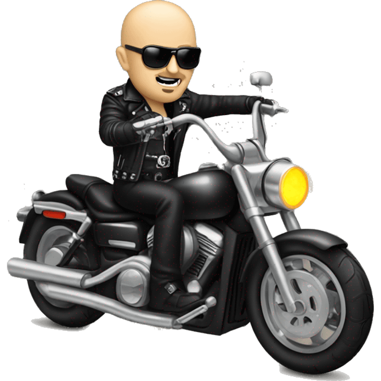 Rob Halford on motorcycle  emoji