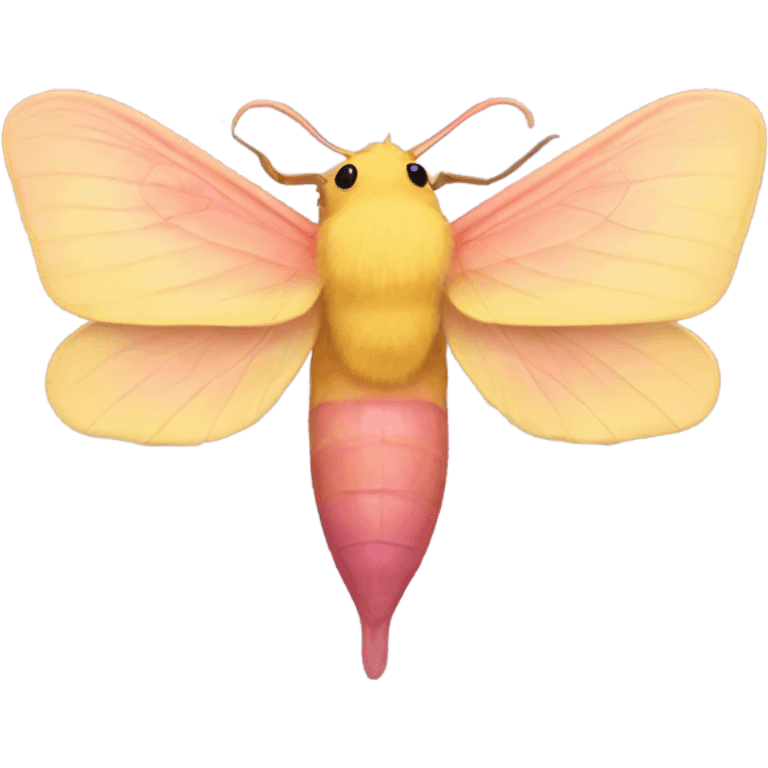 Rosy maple moth side profile with no mouth  emoji