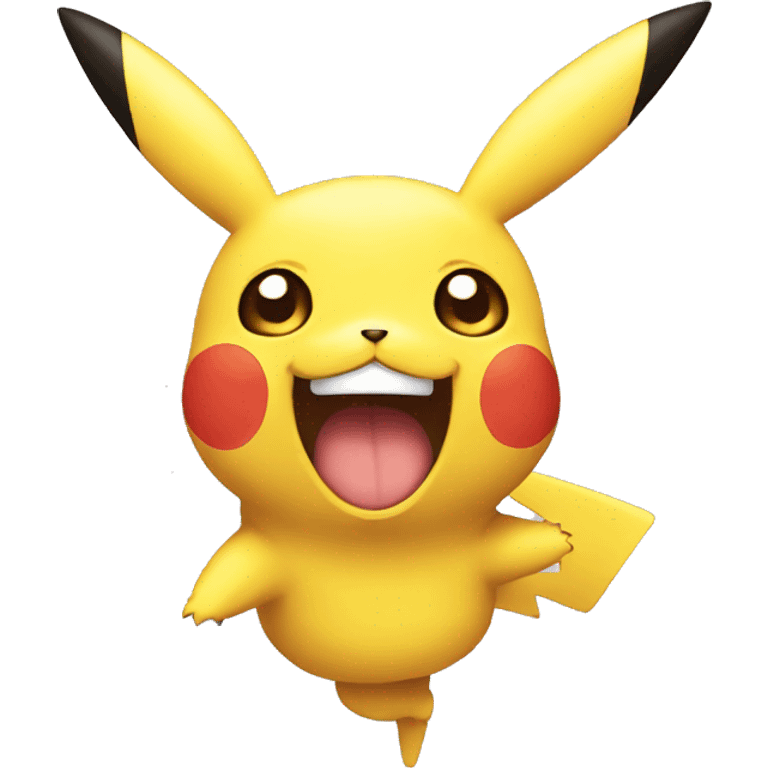 pikachu large face laugh emoji