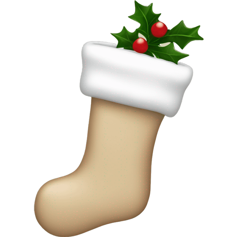 Beige Christmas stocking emoji