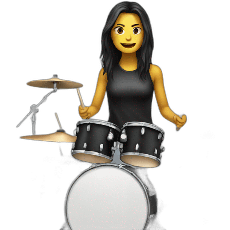 female metal drummer emoji