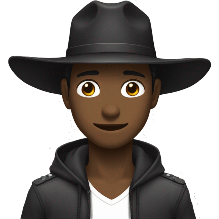 Chico estilo anime con caballo Negro y mirafa fria  emoji