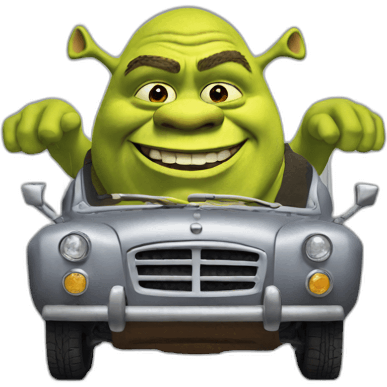 Shrek as a Car emoji