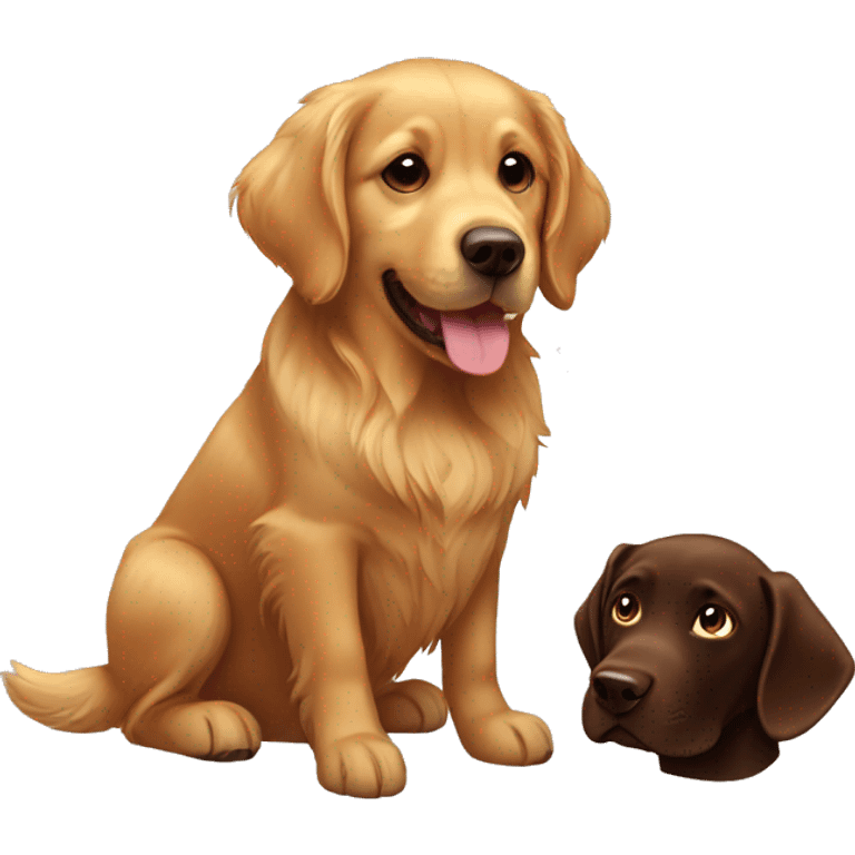 Golden retriever and chocolate lab emoji