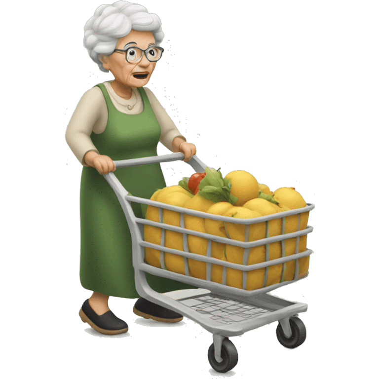 Granny pushing a cart emoji