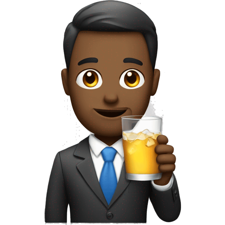 Business man with drink emoji