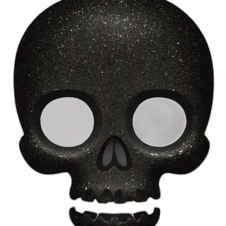 Black glitter skull emoji