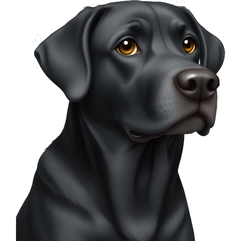 Black English lab mixed with grey ticking on the top of his head emoji