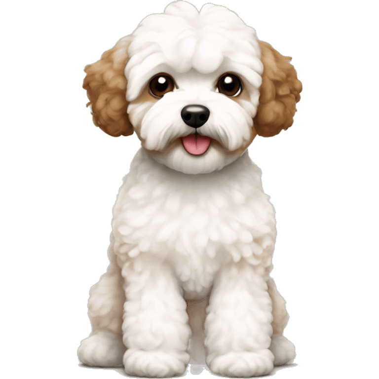 White and brown maltipoo  emoji