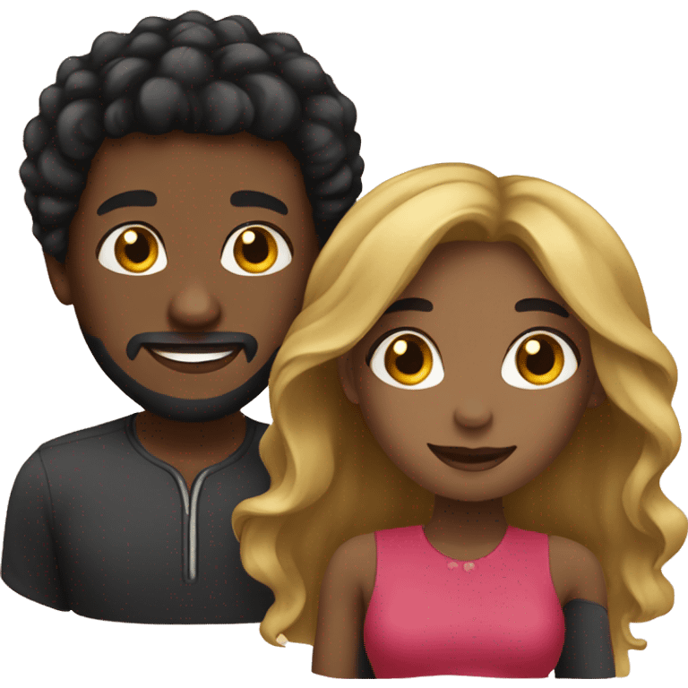 Black couple love emoji