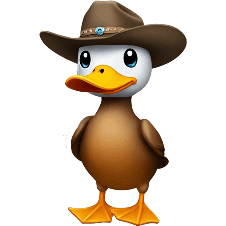 Duck wearing cowboy hat emoji