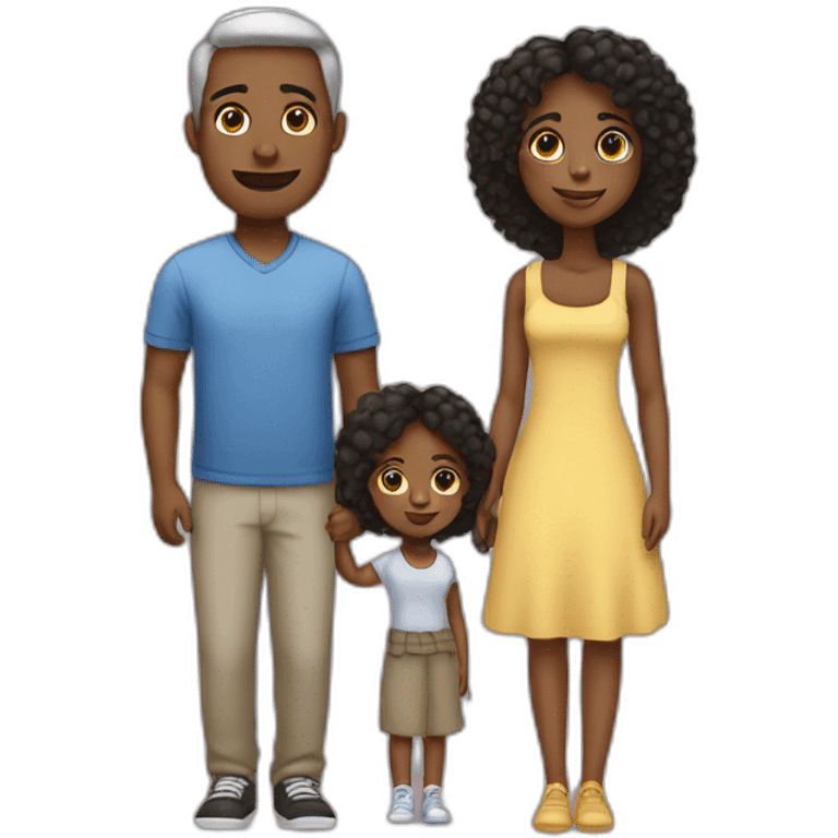 Family White father, black mother, one teen girl and one baby girl emoji