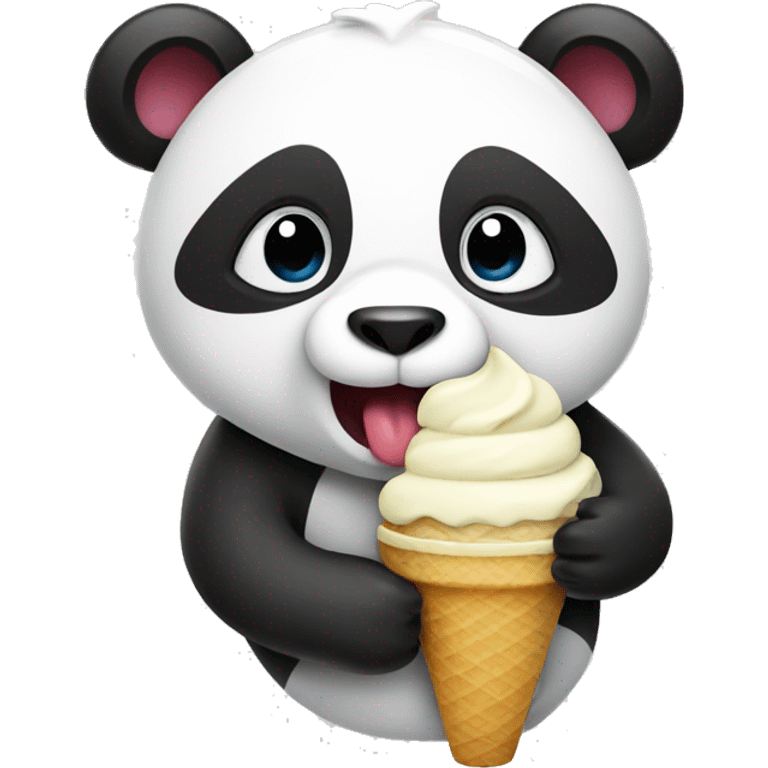 Panda eating ice cream emoji