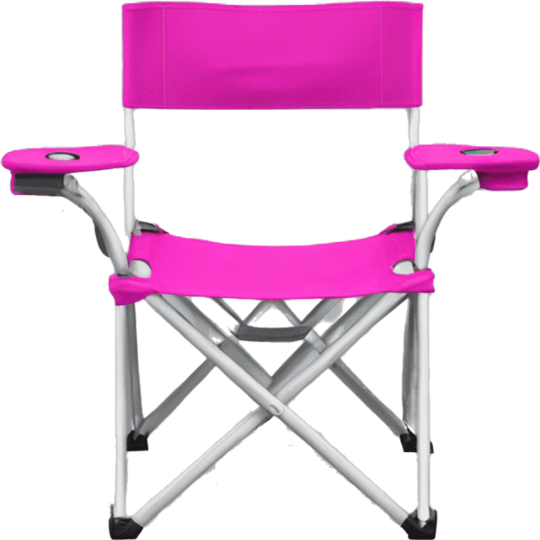 Realistic fuschia camping folding chair isolated.  emoji