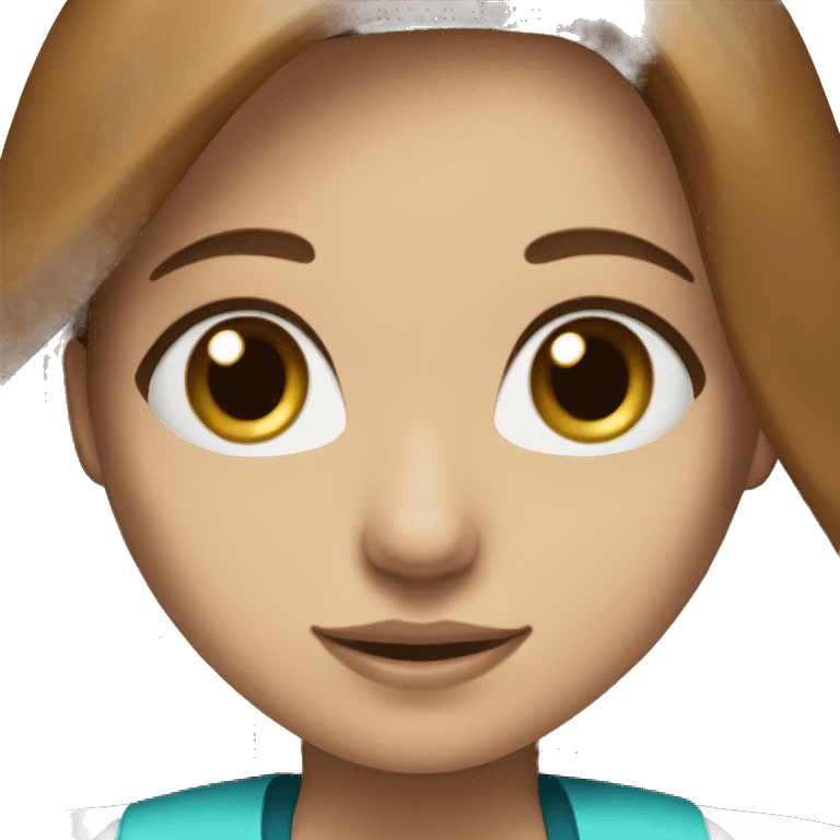 beautiful girl with long brown hair blue eyes surgeon   emoji