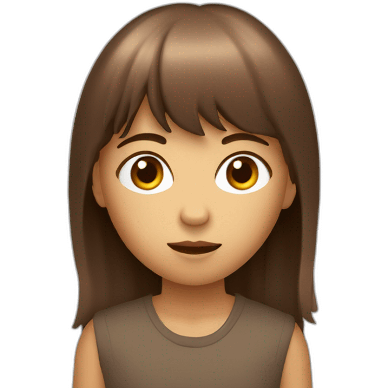 adolescent avec une frange destructurée marron   emoji