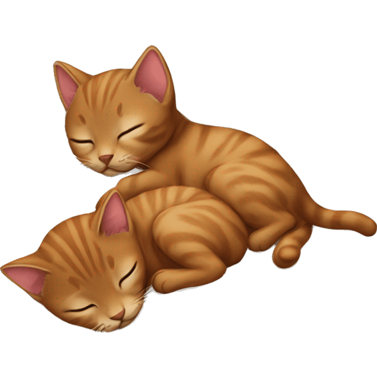 Brown kittens sleeping togheter  emoji