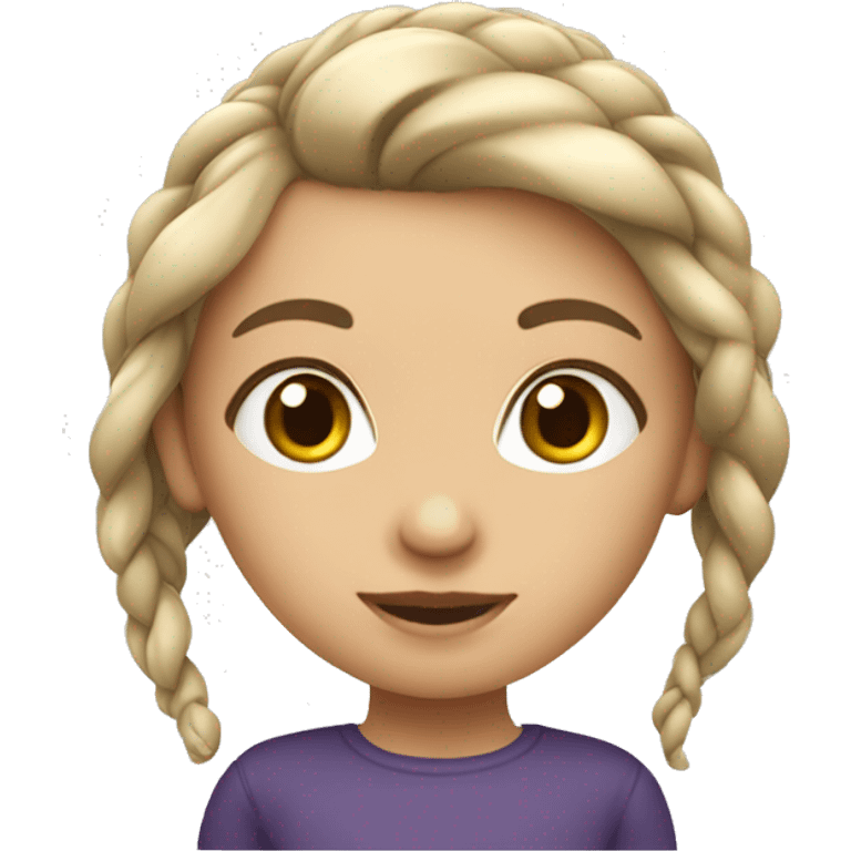 Menina branca de cabelos longos liso emoji