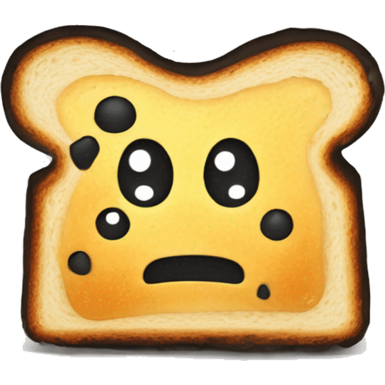 a slice of toast there are black charred bits on him, he is very sad and depressed and lonely, in the middle of nowhere, in the style of a moebius comic drawing  a slice of toast emoji