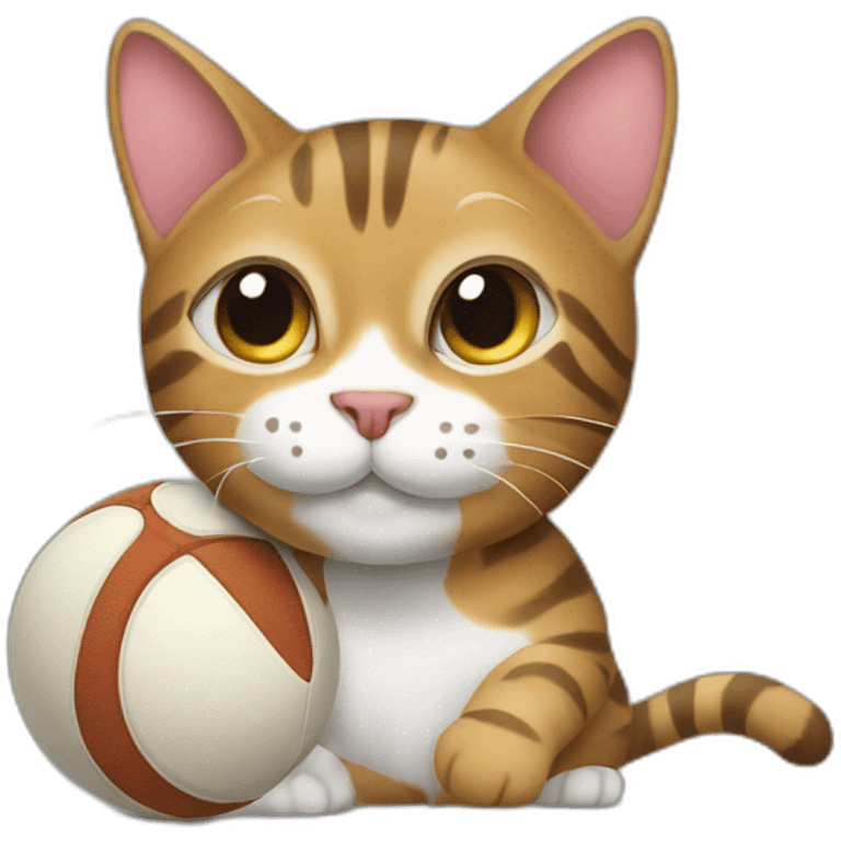 Tabby Cat playing with a ball emoji