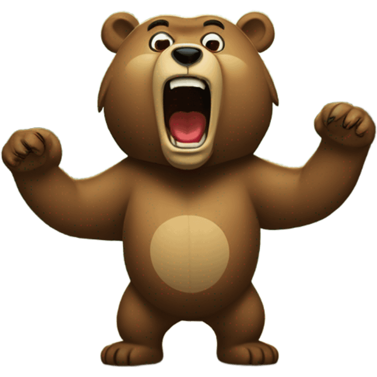 A bear screaming into the woods emoji