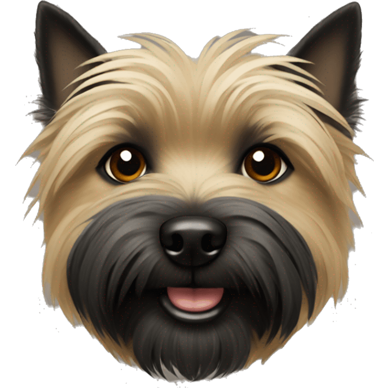 Cairn terrier face black with tan accents emoji