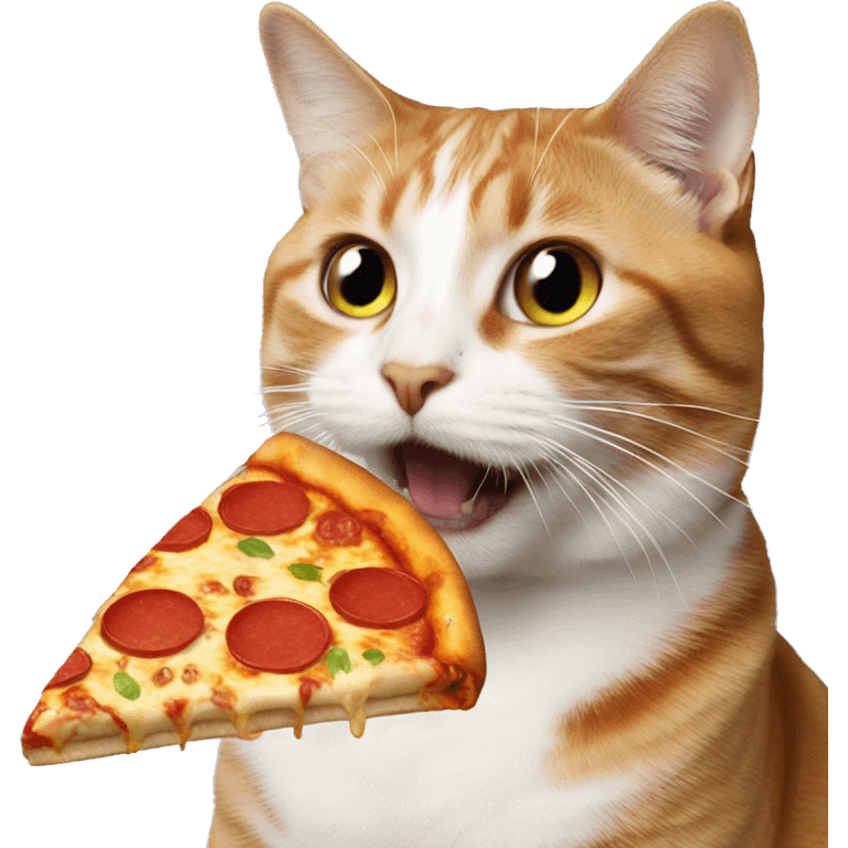 cat with pizza-ballon emoji