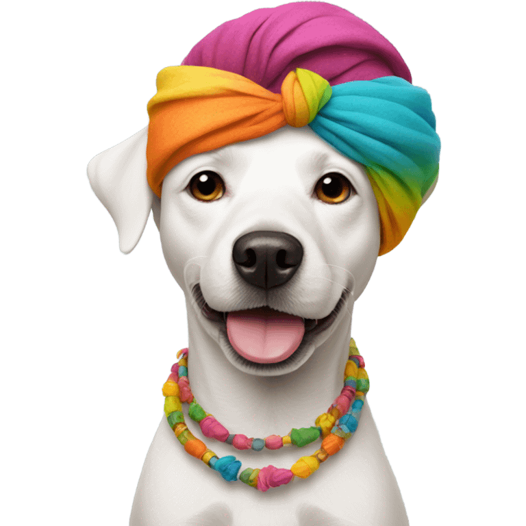 White dog with turban emoji