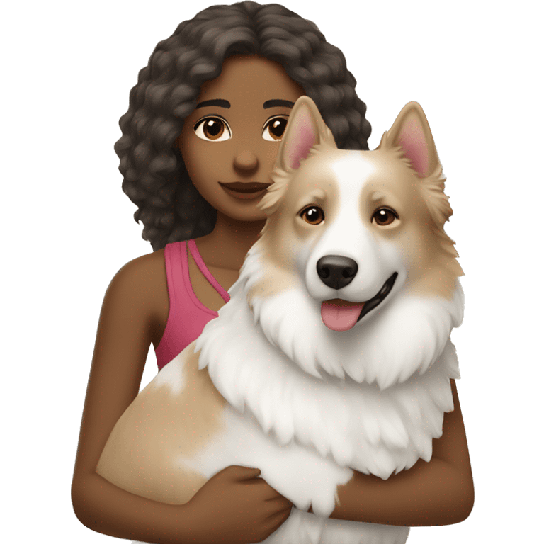 Brown girl With white berger blanc suisse emoji