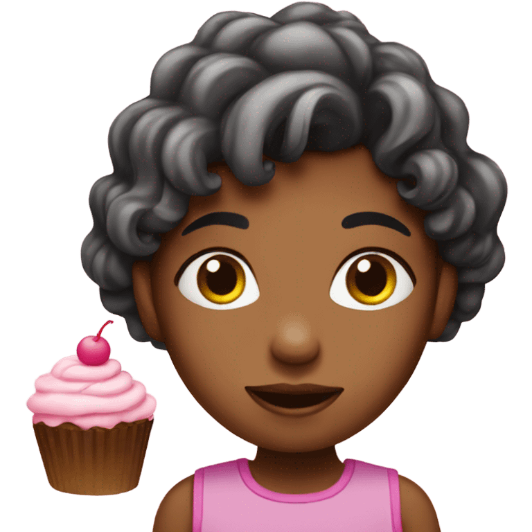 Girl with cupcake  emoji