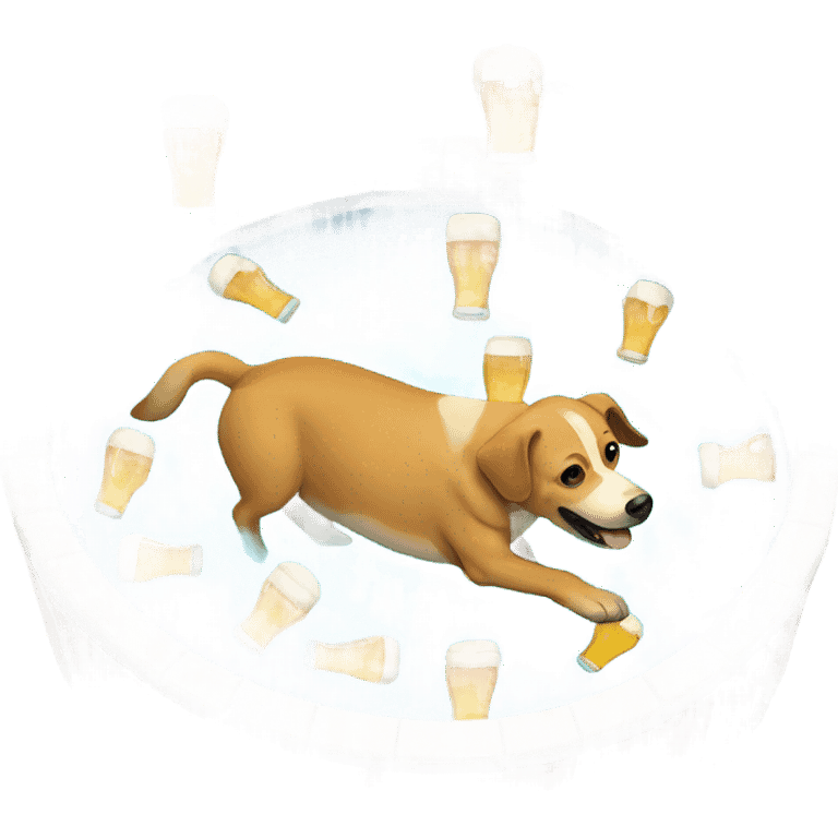 Dog swimming in beer emoji