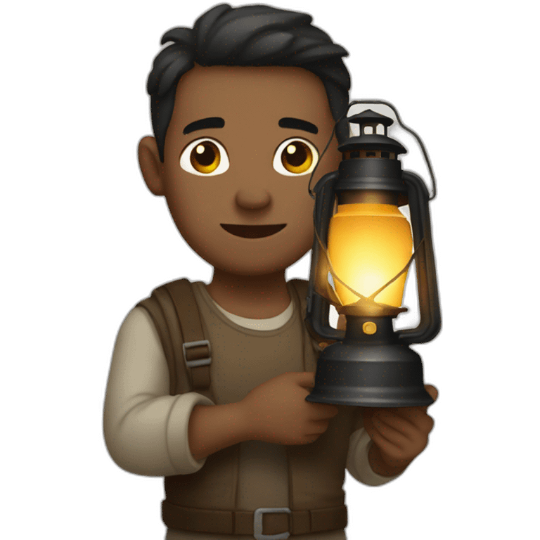 men holding a lantern emoji